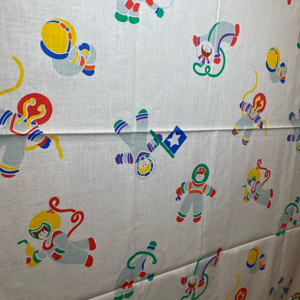 1980s  Astronaut Patterned Fabric vintage